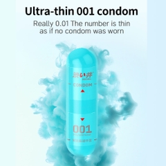 Bao Cao Su Drywell PU 001 Nude & Thin – Siêu Mỏng 001, Cảm Giác Chân Thật – Vỉ 3 Cái
