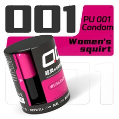 Bao cao su DryWell PU 001 Numbness Orgasm – Siêu mỏng 001 tăng cảm giác nữ – Hộp 6 viên