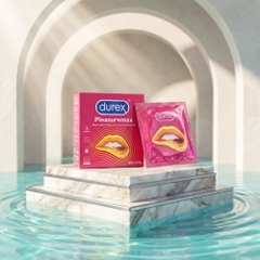 Bao cao su Durex Pleasuremax gân và điểm nổi hộp 3 chiếc