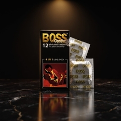 Bao cao su Boss 4 in 1 Long Shock kéo dài thời gian hộp 12 chiếc