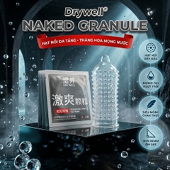 Bao cao su DryWell Naked Granule gân và điểm nổi hộp 6 chiếc