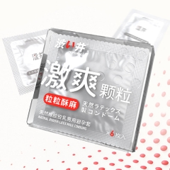 Bao cao su Drywell Naked Granule – Nhám toàn thân, nhiều gel – Hộp 6 cái