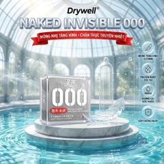 Bao cao su DryWell Naked Invisible 000 siêu mỏng hộp 6 chiếc