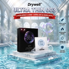 Bao cao su DryWell Ultra Thin 003 siêu mỏng hộp 3 chiếc