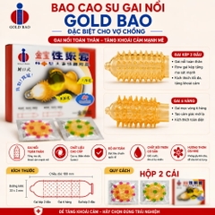 Bao cao su tăng khoái cảm Gold Gai hộp 2 chiếc