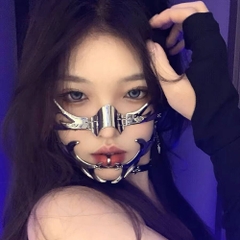 BDSM Mặt nạ mũi A + cằm Cyberpunk inox bạo dâm chính hãng