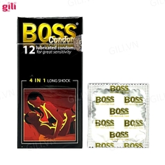 Bao cao su Boss 4in1 Long Shock hộp 12 kéo dài thời gian chính hãng