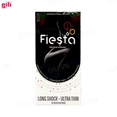 Bao cao su Fiesta Long Shock Ultra Thin hộp 12 chiếc kéo dài thời gian chính hãng