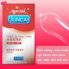 Bao cao su siêu mỏng Juncai Feel Ultra Thin  hộp 10 chiếc chính hãng