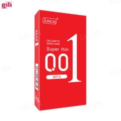 Bao cao su siêu mỏng Juncai 001 Superthin Red hộp 10 chiếc chính hãng