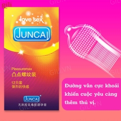 Bao cao su Juncai Pleasuremax hộp 12 chiếc tăng khoái cảm chính hãng