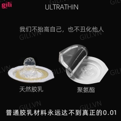 Bao cao su Olo Invisible 0.01mm hộp 3 chiếc siêu mỏng chính hãng