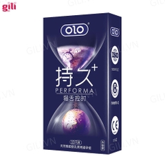 Bao cao su Olo Performa+++ Tím hộp 10 chiếc siêu trơn kéo dài thời gian chính hãng