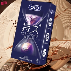 Bao cao su Olo Performa+++ Tím hộp 10 chiếc siêu trơn kéo dài thời gian chính hãng