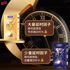 Bao cao su Olo Performa+++ Tím hộp 10 chiếc siêu trơn kéo dài thời gian chính hãng