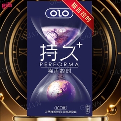 Bao cao su Olo Performa+++ Tím hộp 10 chiếc siêu trơn kéo dài thời gian chính hãng