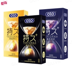 Bao cao su Olo Performa+++ Tím hộp 10 chiếc siêu trơn kéo dài thời gian chính hãng