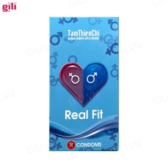 Bao cao su trơn mỏng Tâm Thiện Chí Real Fit hộp 12 chiếc chính hãng