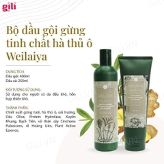 Bộ gội xả Hà Thủ Ô Weilaiya Zingiber 400ml + 250ml chính hãng