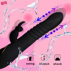 Dương vật giả Boqi Telescopic Swing G Spot Rabbit 18 mode chính hãng