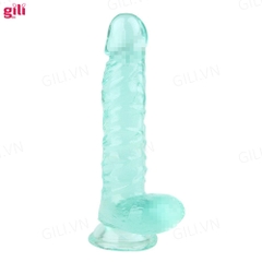 Dương vật giả hít tường silicone trong suốt chính hãng