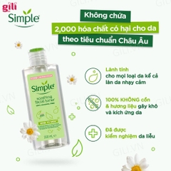 Nước hoa hồng Simple Soothing Facial chai 200ml chính hãng