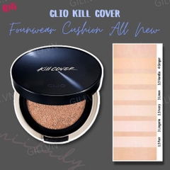 Phấn nước Clio Kill Cover Founwear All New tặng lõi 15gr chính hãng