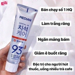 Kem đánh răng Median Dental IQ 93% White Màu Trắng 120gr chính hãng