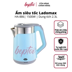 Bình đun siêu tốc, ấm siêu tốc Inox 2 lớp chống phỏng đun nước siêu nhanh Ladomax HA-886 2.3L