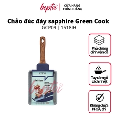 Chảo chống dính chảo đúc đáy từ chữ nhật men đá xanh sapphire Green Cook GCP09-1518IH