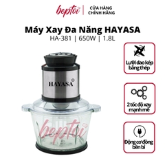 Máy Xay Thịt Cối Thủy Tinh Dao Inox / Máy Xay Thịt Đa Năng / Hayasa HA-381