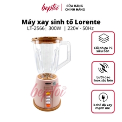 Máy xay sinh tố Lorente, máy xay đa năng cối nhựa dao inox công suất 300W LT-2566