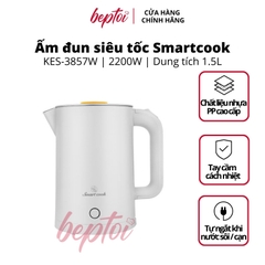 Ấm siêu tốc Smartcook 1.5Lít, bình siêu tốc Inox 304 Smartcook KES-3857W