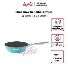 Chảo Inox liền khối Elmich Hera Xanh Ngọc, chảo chống dính đáy từ Elmich