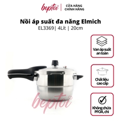 Nồi bếp từ nồi áp suất inox 304 Elmich, nồi hầm đa năng Elmich dung tích 4L EL3369