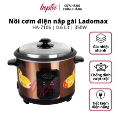 Nồi cơm điện Ladomax, nồi cơm điện min nắp rời dung tích 0.6L công suất 350W HA-7106