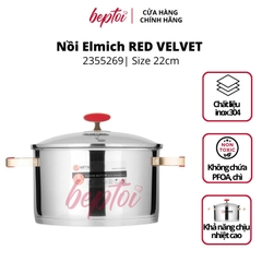 Nồi bếp từ inox 304 Red Velvet, nồi đáy từ Elmich cao cấp 5 lớp