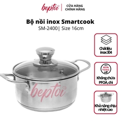 Nồi bếp từ inox 304 cao cấp 3 đáy, Nồi inox Smartcook SM 2400/2401