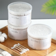 Hộp 500 Tăm Bông Thân Gỗ Tre Ngoáy Tai 2 Đầu Tròn Cotton dùng cho người lớn an toàn khi sử dụng A4942