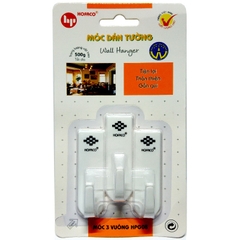 Vỉ 3 Móc Dán Tường Siêu Dính chịu Lực Combo 3 Cái màu trắng A3854