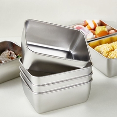 Hộp Đựng Thực Phẩm inox Có Nắp, Khay inox Bảo Quản Thực Phẩm Tủ Lạnh A4331