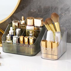 Hộp Đựng Mỹ Phẩm Trong Suốt 3 Ngăn Khay Đựng Cọ Trang Điểm A3342