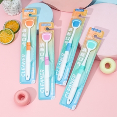 Dụng Cụ Vệ Sinh Răng Miệng Cạo Lưỡi Silicon Mềm, Đầu Bàn Chải 2 Mặt Làm Sạch Lưỡi A4841