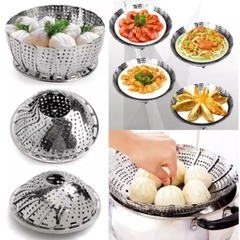 Xửng Hấp Inox Đa năng, Vỉ hấp đồ xôi mở rộng hoặc thu nhỏ tùy ý phù hợp với hầu hết các loại xoong nồi A2111