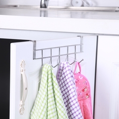 Thanh 5 Móc Kim Loại Gắn Cửa Tủ Treo Áo, Móc Treo Nhà Bếp Phòng Ngủ Đựng Đồ Không Cần Khoan Đục L1221