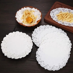 Sét 140 Tờ Giấy Nến 21.5CM Lót Thấm Dầu Ăn Lót Bánh, Giấy Nến Đục Lỗ Thấm Dầu Nỡ Nồi Chiên A4161