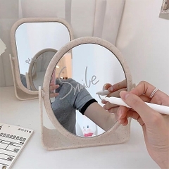 Gương Trang Điểm Hình Tròn Nhựa Lúa Mạch Xoay 360 Độ 2 Mặt Gương A2632