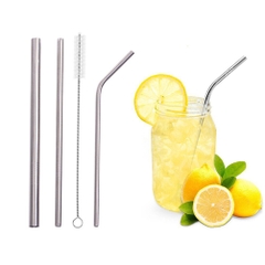 Bộ 3 Ống Hút Inox Kèm Cọ Rửa Vệ Sinh Có Túi Đựng Dây Rút Canvas A2042