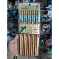 Vỉ 10 Đôi Đũa Tre Vân Đá Sang Trọng - Đũa Ăn Cơm Hàng Xuất Nhật Cao Cấp An Toàn Vệ Sinh A2622