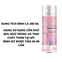 Bình Xịt Khử Mùi Giày 260ml Công Nghệ Bạc AG+, Chống Hôi Chân, Ngăn Mồ Hôi, Diệt Khuẩn, Hiệu Quả Đến 24h/ Hương Đào (Hồng)- A2732